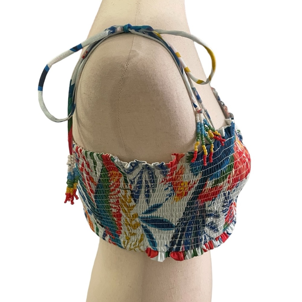 FARM RIO Macaw Wind Smocked Crop Top New With Tags - Picture 6 of 13